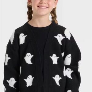 Cat & Jack Black and White Knit Cardigan